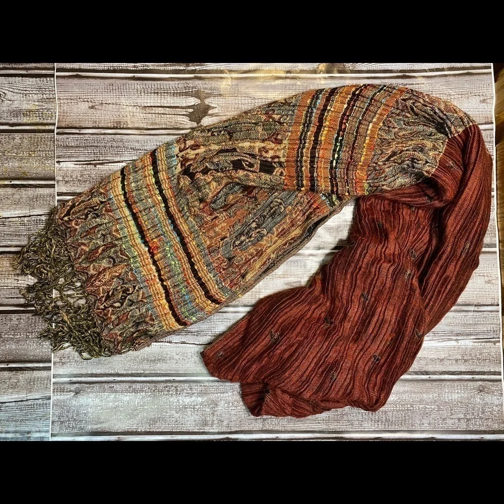 Women Long Bohemian Paisley Silk Blend Pashmina